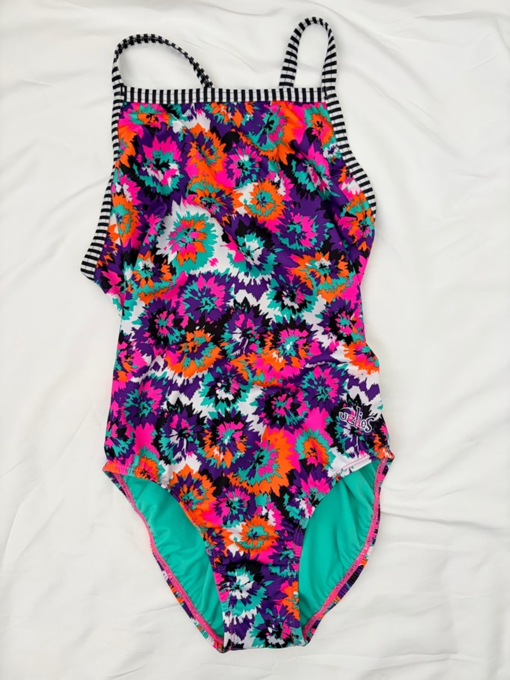 Floral Tie-Dye One-Piece Swimsuit - Multicolor